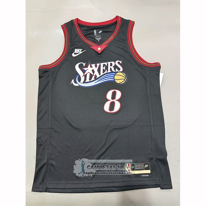 Camiseta Philadelphia 76ers Paul George NO 8 Classic 2025-26 Negro